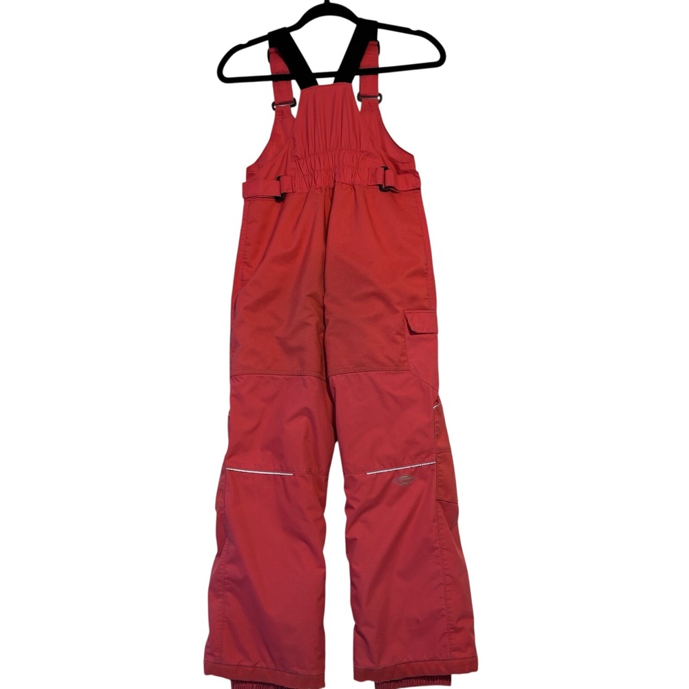 Columbia Girls Pink Size Medium Bin Ski Suit Suspenders Very Worn But No Holes - Picture 2 of 15